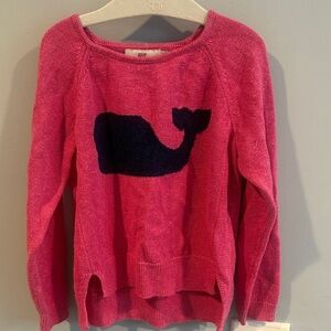 Vineyard Vines Pink Crew Neck Sweater with Whale Design